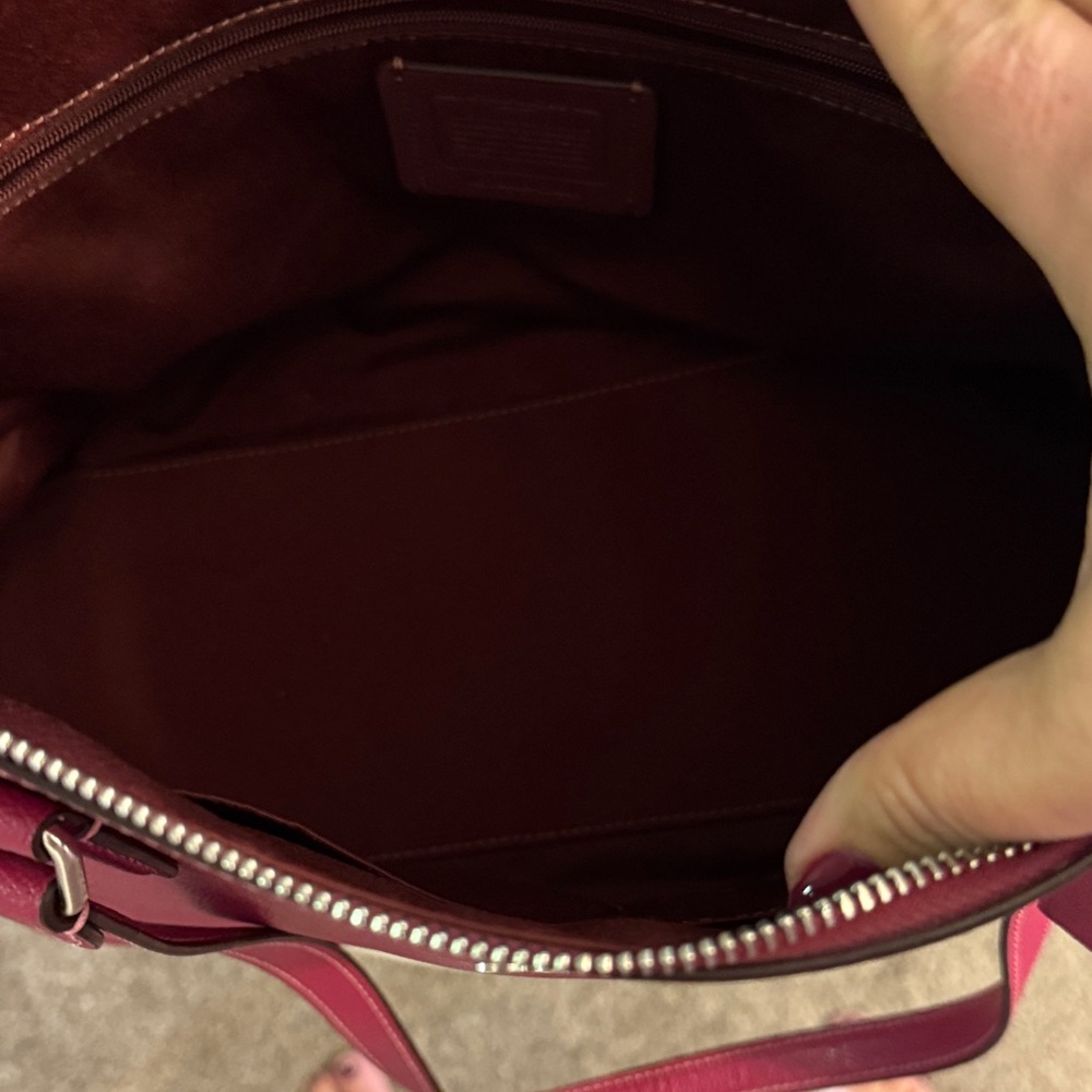 Coach Fuchsia Leather Tote Bag - Picture 4 of 4